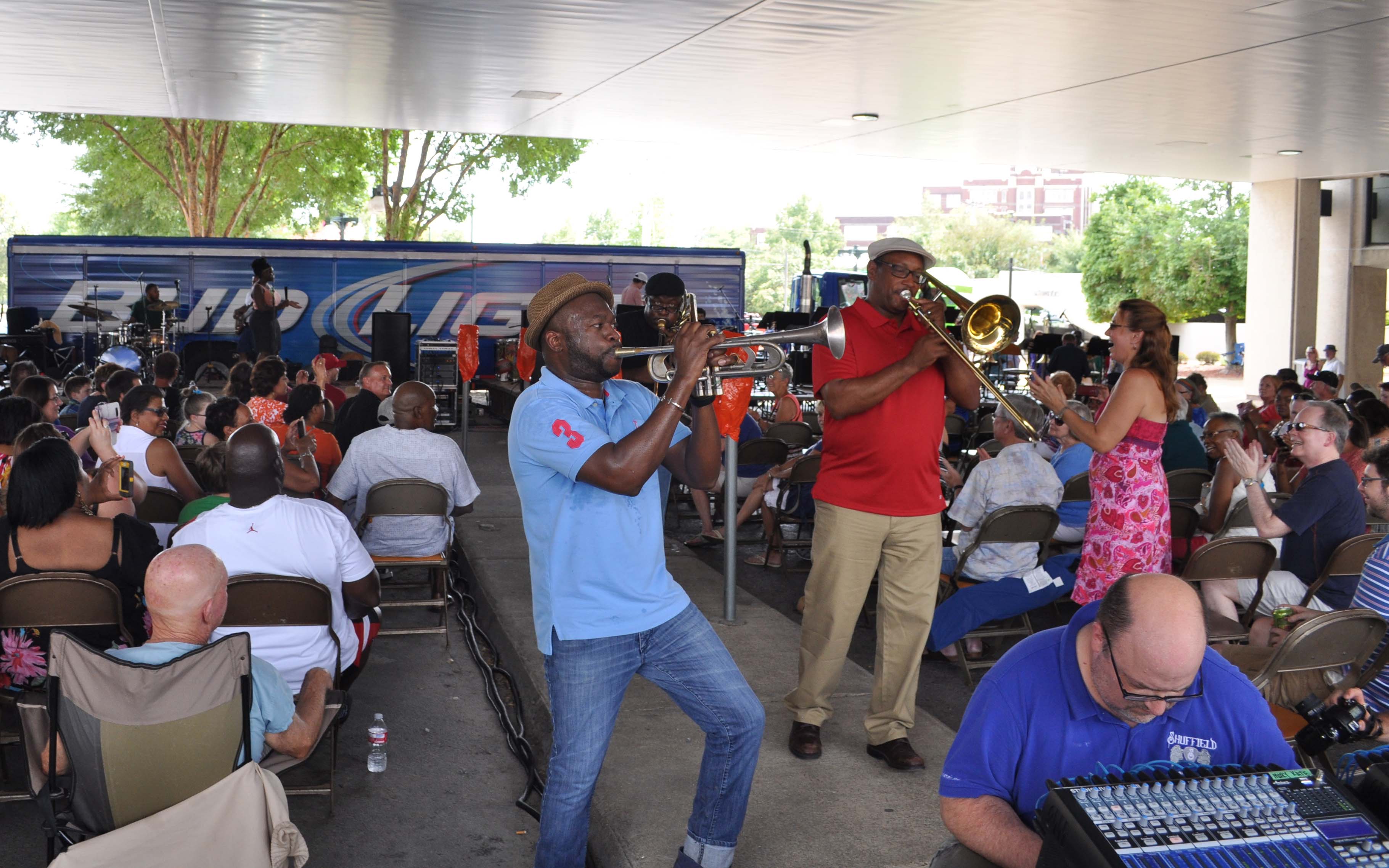 for a crowd during the 2016 jazzfest jazz in the streets outdoor